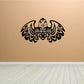 Aztec totem eagle decal, black tribal-style bird with ornate central crest