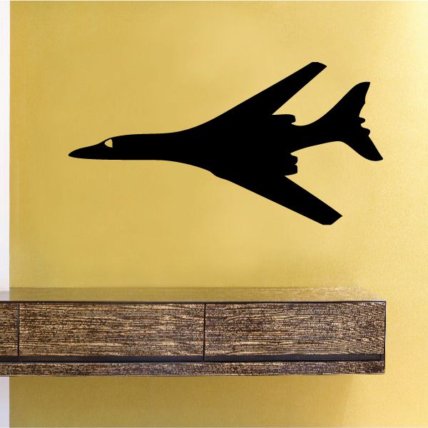 Black B-1 Lancer aircraft silhouette wall decal