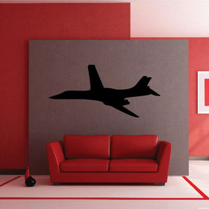 B-1 Lancer flying decal, black jet silhouette on gray backing