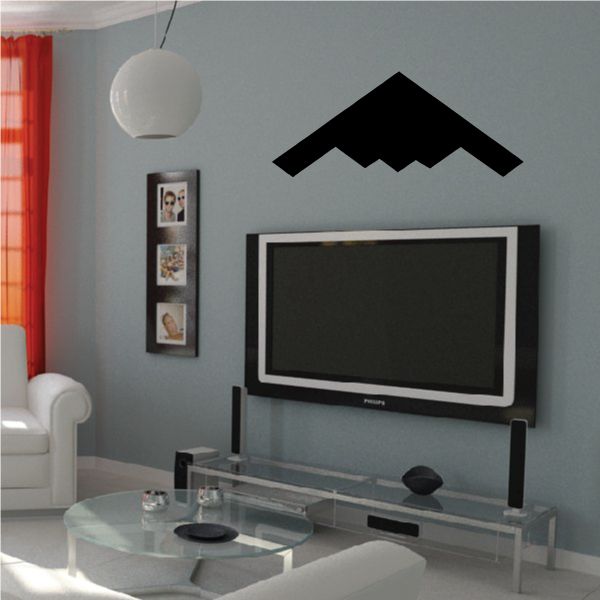 B-2 Spirit silhouette decal, black stealth bomber aircraft outline