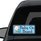Rectangle car sticker with cartoon baby and text Baby On Board
