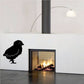Black chick wall decal with small beak and legs, standing in profile