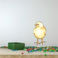 Baby chick watching sticker, standing yellow chick illustration