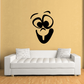 Black baby face eyes wall decal with large round eyes and bow