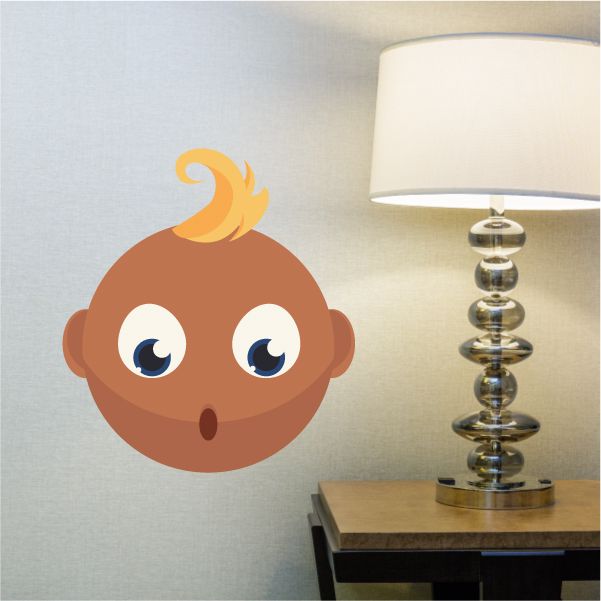 Image of Baby Face Emoticon Wall Decal - Vinyl Sticker - Car Sticker - IDCOLOR014