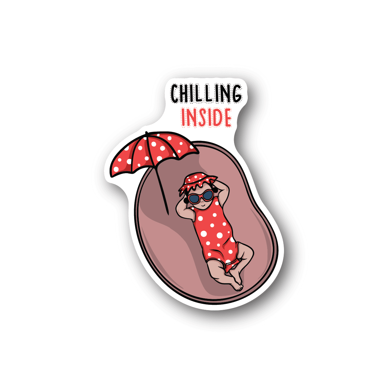 Image of Baby Girl in Womb Sticker