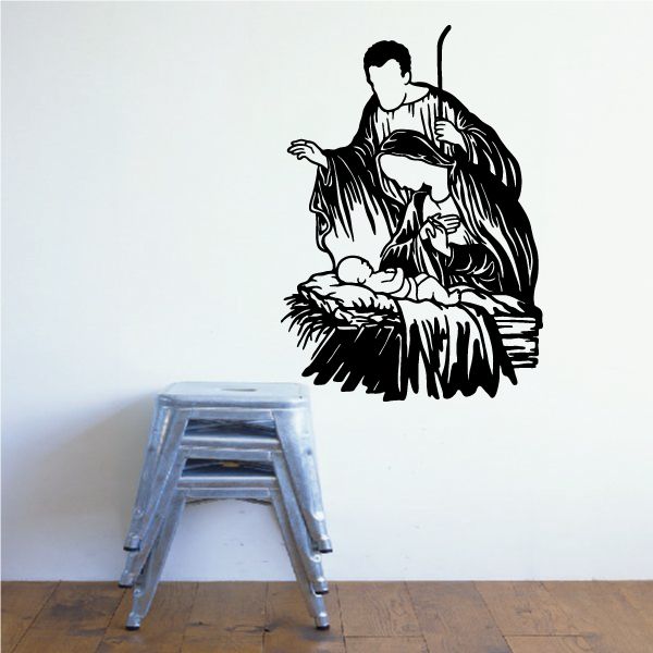 Image of Baby Jesus with Mary and Joseph Decal