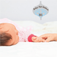 Baby’s First Christmas feet ornament sticker with 2015, blue footprints and heart shapes