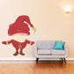 Baby Santa printed die-cut decal with a red cartoon figure, hat and boots