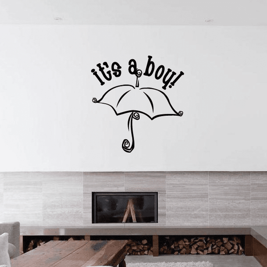 Image of Baby Shower It is a Boy Umbrella Wall Decal