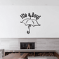 Umbrella and It's a Boy wall decal with black lettering and outline