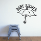 Baby shower umbrella wall decal with "BABY SHOWER" text and umbrella icon