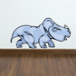 Baby triceratops sticker with light blue cartoon dinosaur lying down