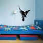 Black vulture bird wall decal with wings spread