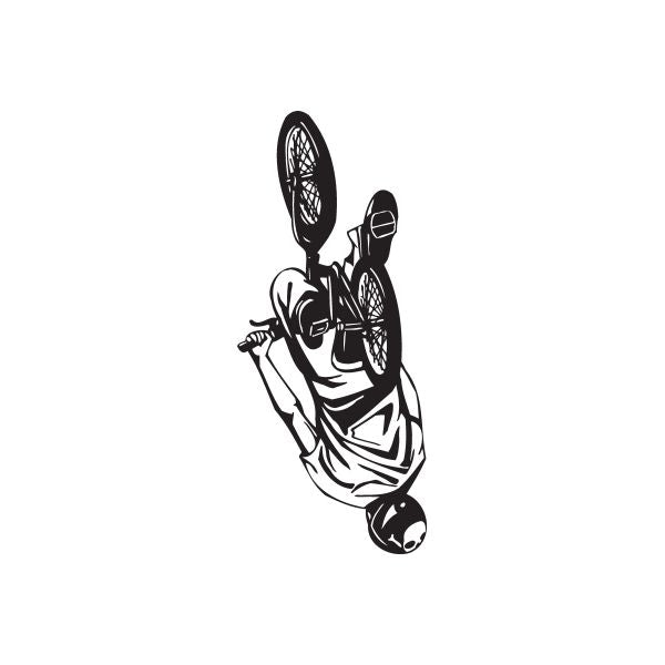 Black BMX rider backflip decal with wheels and motion lines