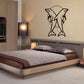 Decorative wall decal: dolphins leaping around a crescent moon, black outline