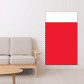 Bahrain flag sticker with white top band and red field, rectangular