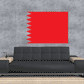 Bahrain flag sticker, rectangular red with white serrated stripe on left