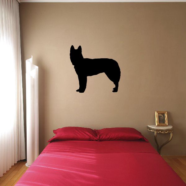 Black dog silhouette wall decal