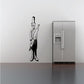 Baker with rolling pin wall decal, black and white