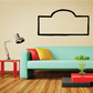 Black sign frame decal with rectangular board and arched top handle shape