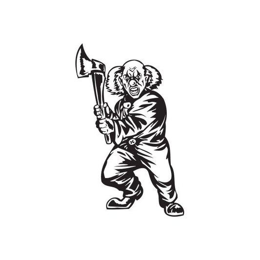 Image of Bald Clown with Axe Decal