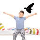 Flying bald eagle decal, black silhouette of an eagle in flight