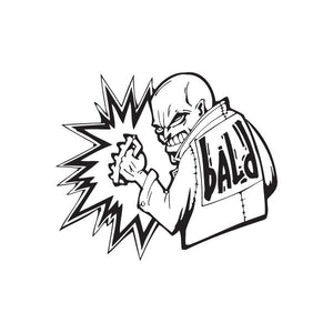Graffiti skull biker decal in black and white stencil style