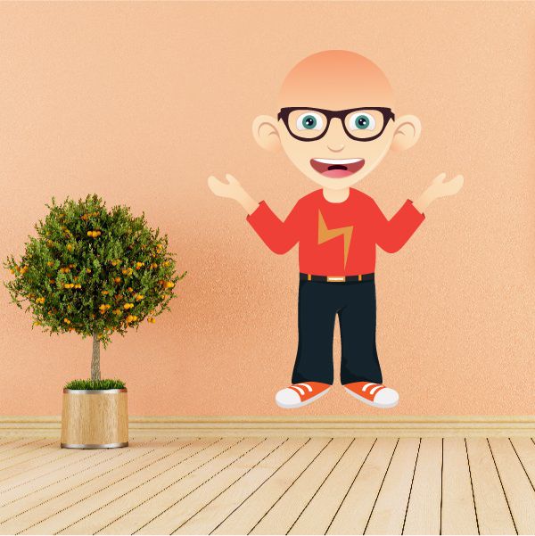 Image of Bald Happy Boy Sticker