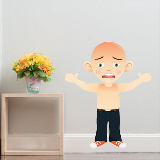 Image of Bald Upset Boy Sticker