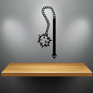 Flail decal with spiked ball and chain, black design