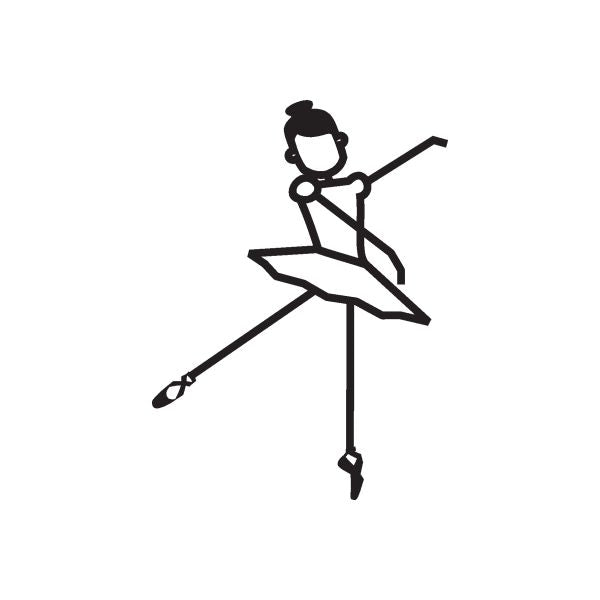 Ballet dancer dancing wall decal, black silhouette figure on pointe