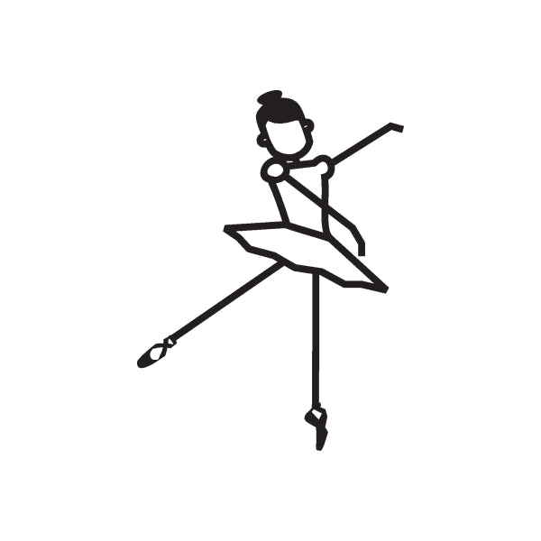 Ballerina girl wall decal, black silhouette in ballet pose with one arm raised