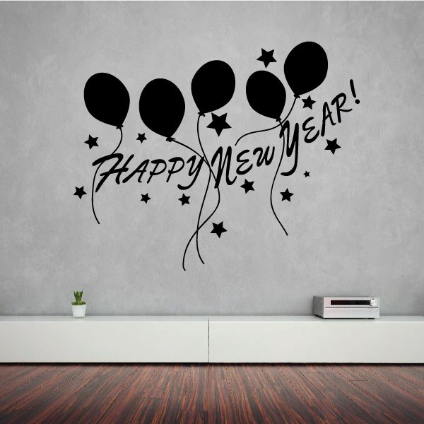 Image of Balloons Happy New Year Decal