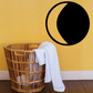 Black crescent moon wall decal with thick outline