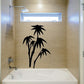 Bamboo plant and leaves wall decal, dark silhouette