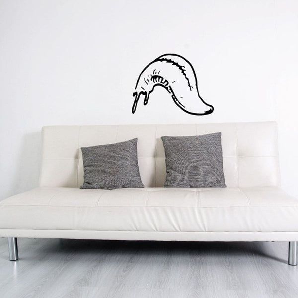 Banana slug decal, black line art of a crawling slug head