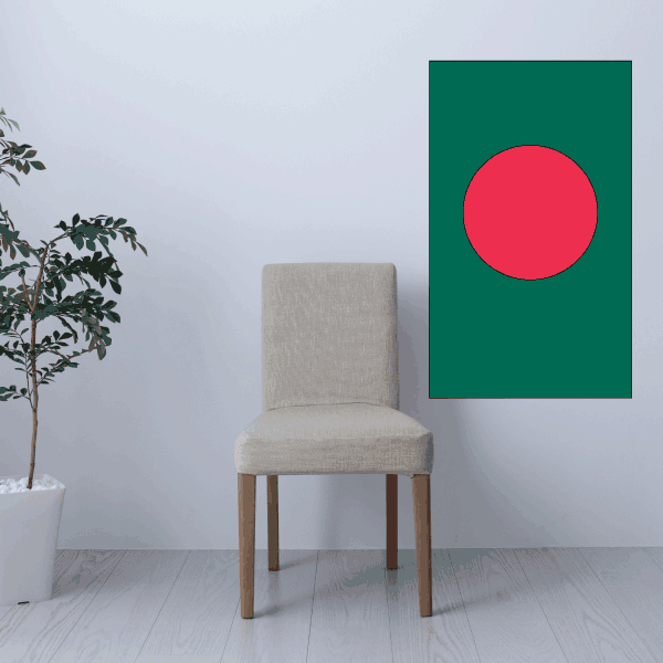 Bangladesh flag sticker: green rectangle with red circle emblem
