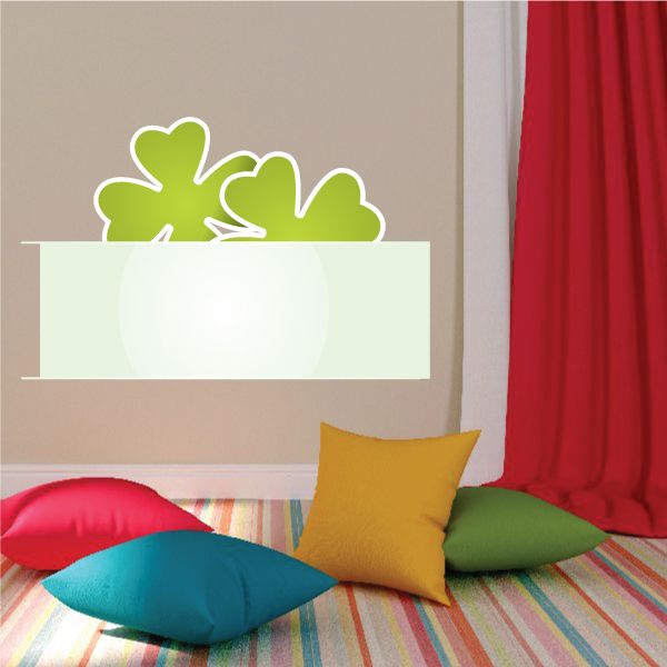 Image of Banner with Peeking 4 Leaf Clovers St Patrick's Day Sticker