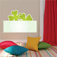 St. Patrick’s Day clover banner sticker with four-leaf clovers peeking from cutout
