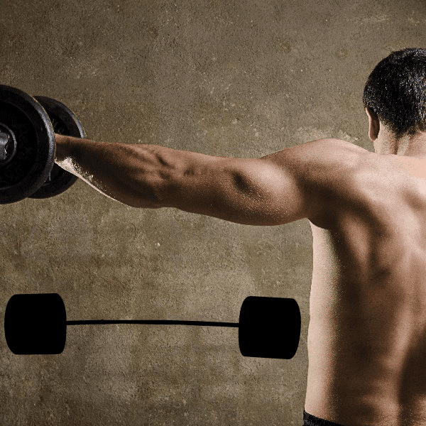 Barbell decal with straight bar and round weight plate graphic