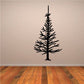 Christmas pine tree decal with bare trunk and branch silhouettes, black