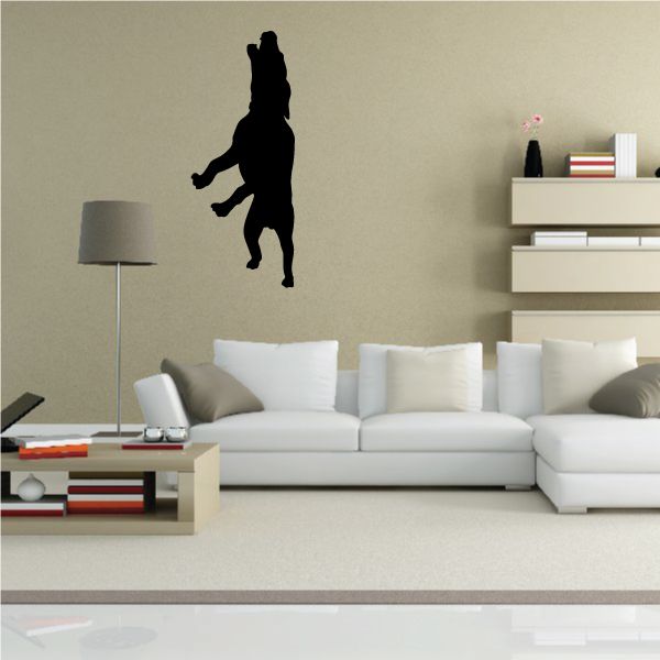 Black coonhound silhouette wall decal, standing and leaping pose