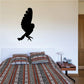 Black barn owl flapping wall decal silhouette