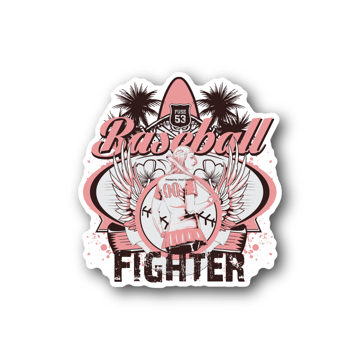 Image of Baseball Fighter Girl Sticker