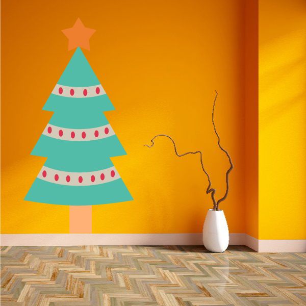 Image of Basic Decorated Christmas Tree Sticker