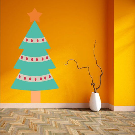 Image of Basic Decorated Christmas Tree Sticker