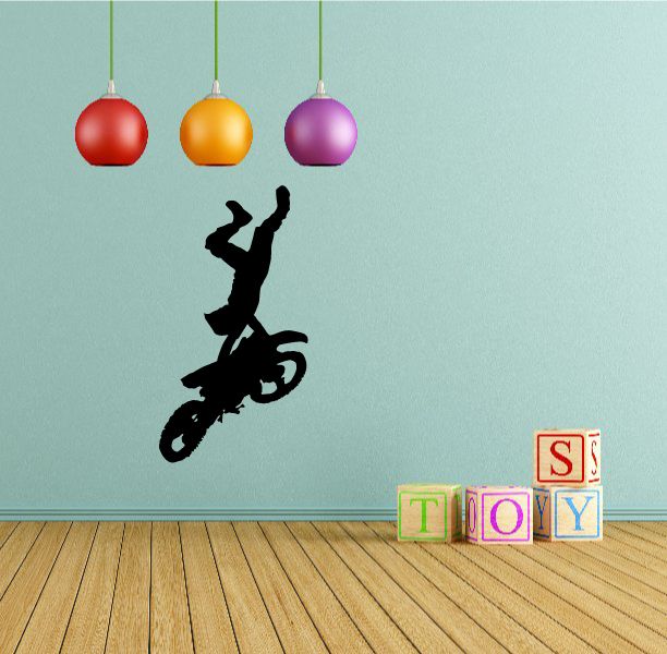 Black dirt bike grab decal sticker
