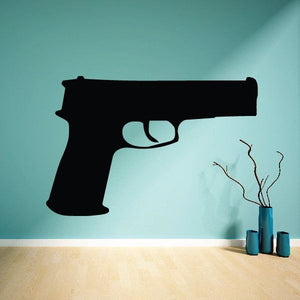 Black semi-automatic pistol decal silhouette