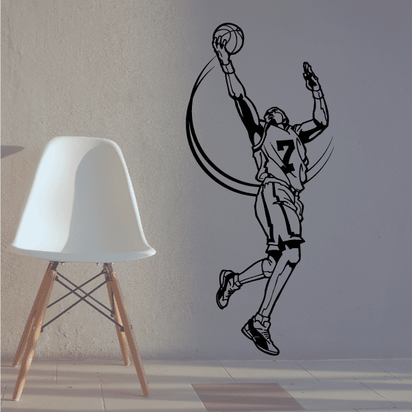 Image of Basketball Action Lines Alley-oop Player Decal